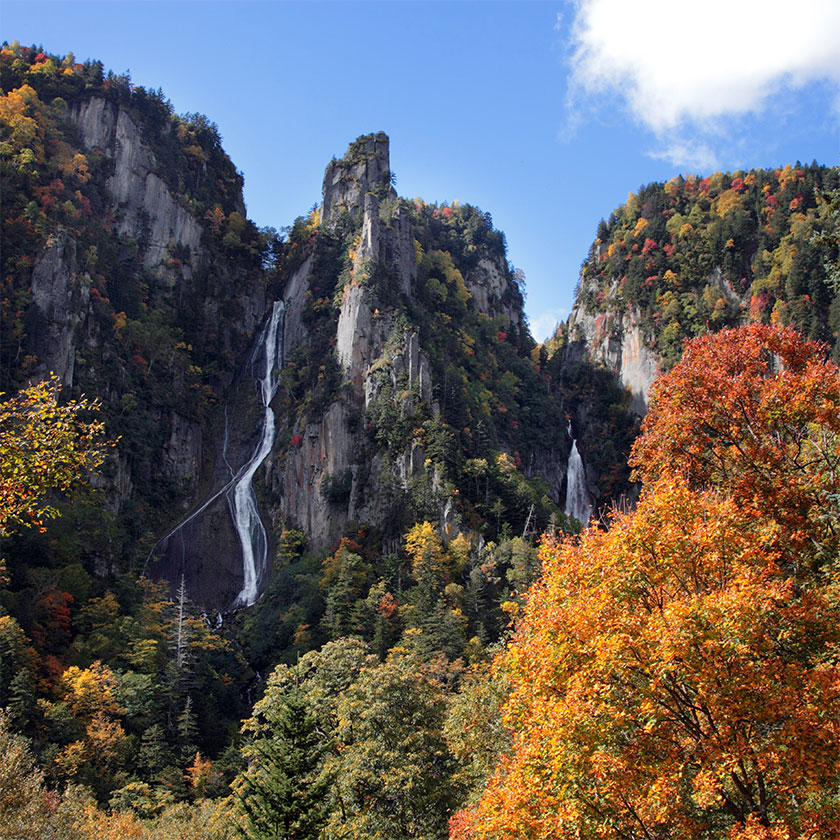 旭岳→<br>層雲峡（1時間30分）→<br>遠軽（1時間30分）→<br>網走（1時間30分）